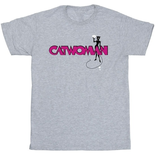 Abbigliamento Bambina T-shirts a maniche lunghe Dc Comics Batman Catwoman Logo Grigio