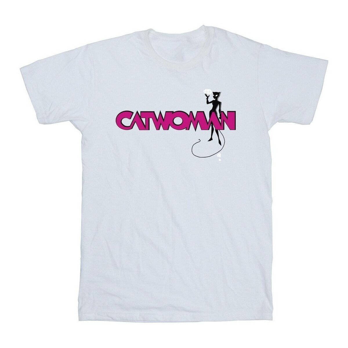 Abbigliamento Bambina T-shirts a maniche lunghe Dc Comics Batman Catwoman Logo Bianco