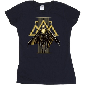 Abbigliamento Donna T-shirts a maniche lunghe Dc Comics Black Adam Rising Golden Symbols Blu