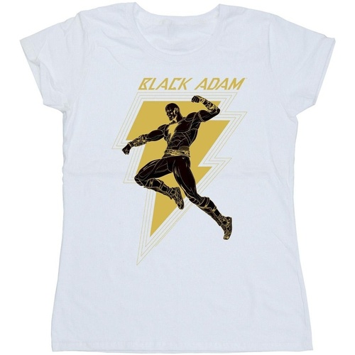 Abbigliamento Donna T-shirts a maniche lunghe Dc Comics Black Adam Golden Bolt Chest Bianco