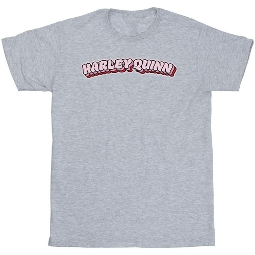 Abbigliamento Bambina T-shirts a maniche lunghe Dc Comics Batman Harley Quinn Logo Grigio