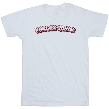 Abbigliamento Bambina T-shirts a maniche lunghe Dc Comics Batman Harley Quinn Logo Bianco