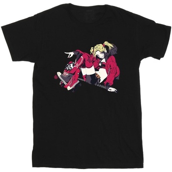 Abbigliamento Bambina T-shirts a maniche lunghe Dc Comics Harley Quinn Rollerskates Nero