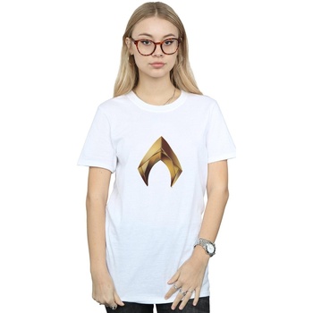 Abbigliamento Donna T-shirts a maniche lunghe Dc Comics Aquaman Emblem Bianco
