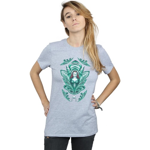 Abbigliamento Donna T-shirts a maniche lunghe Dc Comics Aquaman Mera Crest Grigio