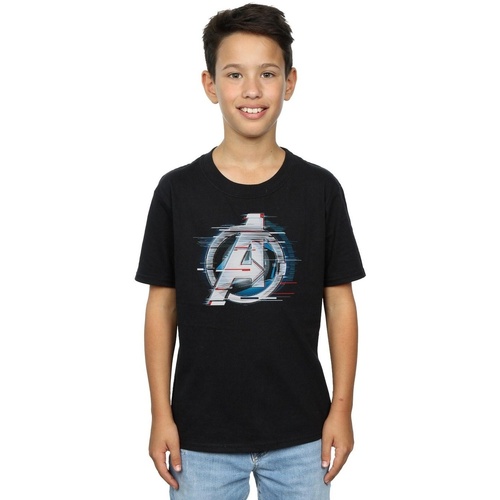Abbigliamento Bambino T-shirt maniche corte Marvel Avengers Endgame Team Tech Logo Nero