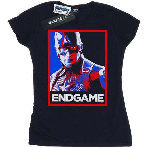 Abbigliamento Donna T-shirts a maniche lunghe Marvel Avengers Endgame Captain America Poster Blu