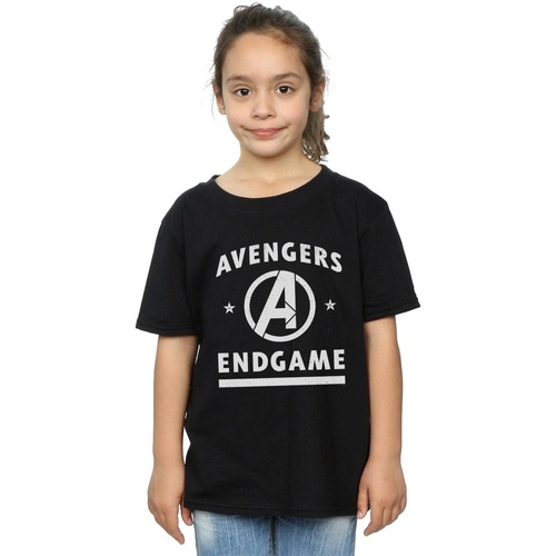 Abbigliamento Bambina T-shirts a maniche lunghe Marvel Avengers Endgame Varsity Nero