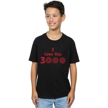 Abbigliamento Bambino T-shirt maniche corte Marvel Avengers Endgame I Love You 3000 Circuits Nero