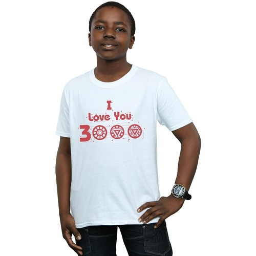 Abbigliamento Bambino T-shirt maniche corte Marvel Avengers Endgame I Love You 3000 Circuits Bianco