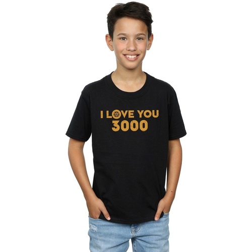 Abbigliamento Bambino T-shirt maniche corte Marvel Avengers Endgame I Love You 3000 Arc Reactor Nero