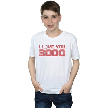 Abbigliamento Bambino T-shirt maniche corte Marvel Avengers Endgame I Love You 3000 Distressed Bianco