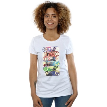 Abbigliamento Donna T-shirts a maniche lunghe Marvel Avengers Endgame Original Heroes Bianco
