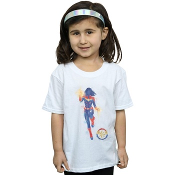 Abbigliamento Bambina T-shirts a maniche lunghe Marvel Avengers Endgame Painted Captain Bianco