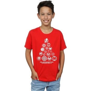 Abbigliamento Bambino T-shirt maniche corte Marvel Avengers Endgame Pyramid Icons Rosso