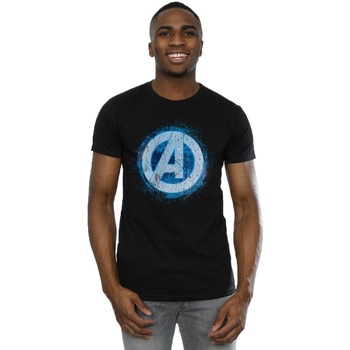 Abbigliamento Uomo T-shirts a maniche lunghe Marvel Avengers Glowing Logo Nero