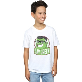 Abbigliamento Bambino T-shirt maniche corte Marvel Avengers Endgame Hulk Say Green Bianco