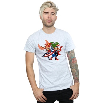 Abbigliamento Uomo T-shirts a maniche lunghe Marvel Avengers Assemble Comic Team Grigio