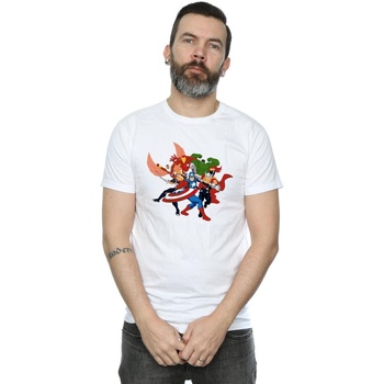 Abbigliamento Uomo T-shirts a maniche lunghe Marvel Avengers Assemble Comic Team Bianco