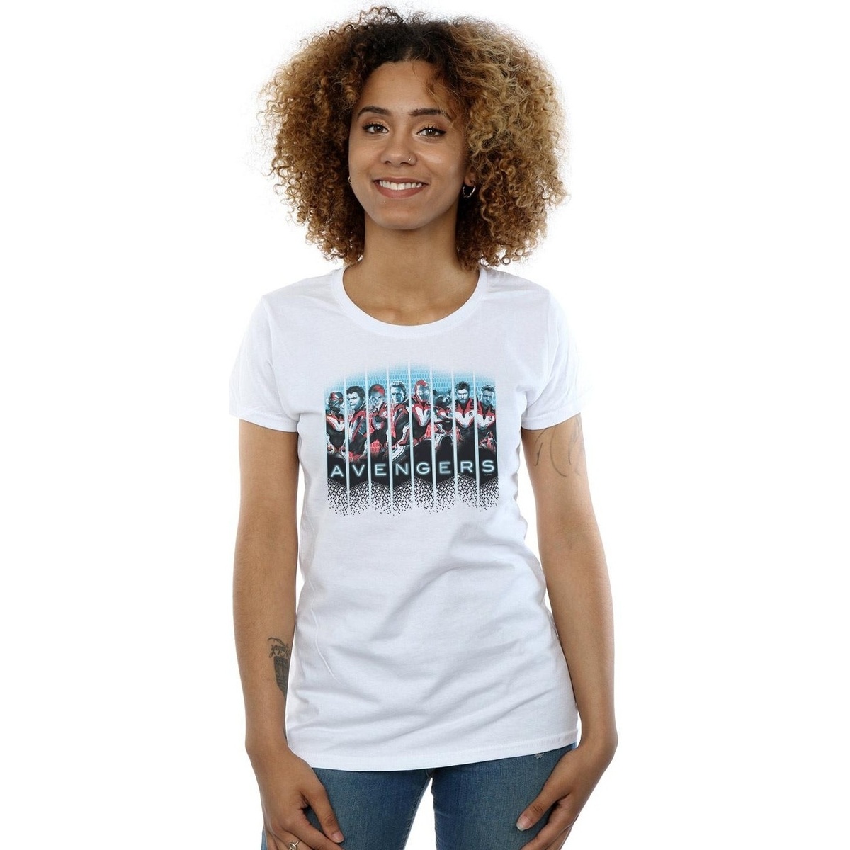 Abbigliamento Donna T-shirts a maniche lunghe Marvel Avengers Endgame Team Tech Assemble Bianco