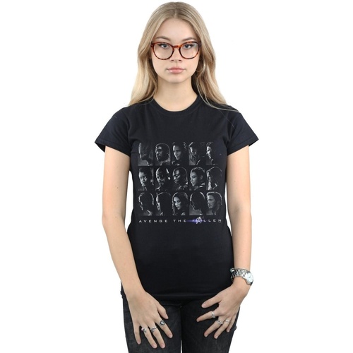 Abbigliamento Donna T-shirts a maniche lunghe Marvel Avengers Endgame The Fallen Heroes Nero