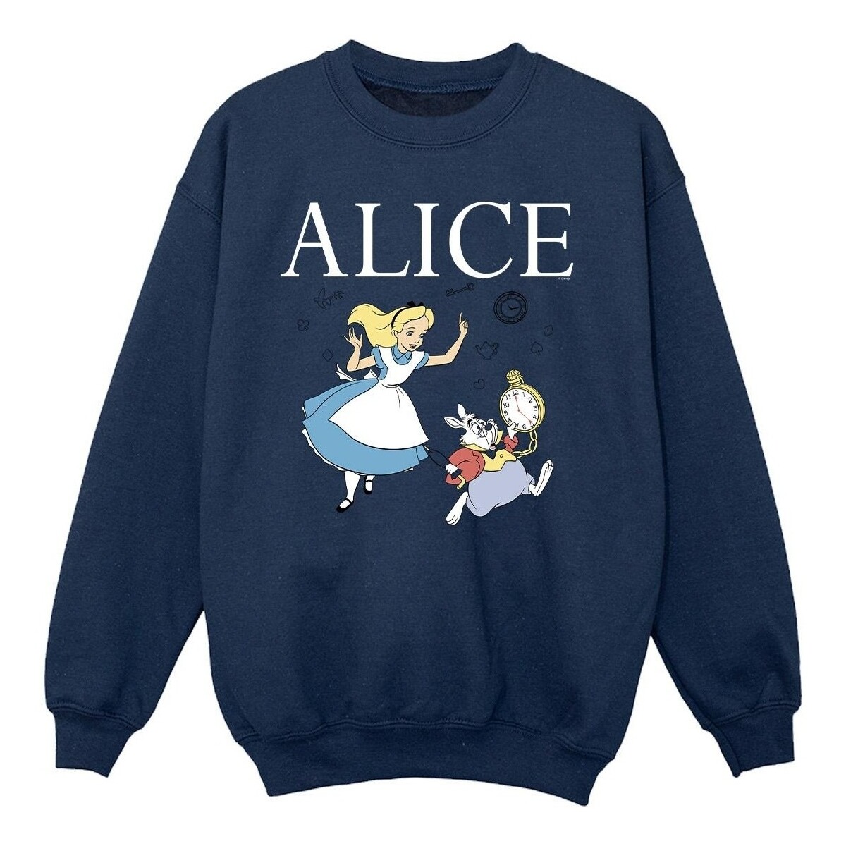 Abbigliamento Bambina Felpe Disney Alice In Wonderland Follow The Rabbit Blu