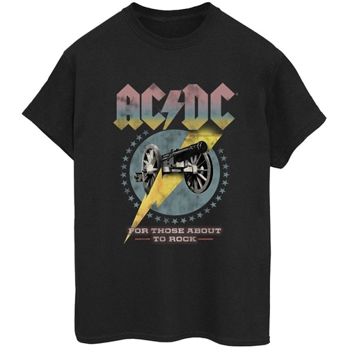 Abbigliamento Donna T-shirts a maniche lunghe Acdc For Those About To Rock Nero