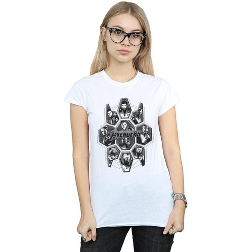 Abbigliamento Donna T-shirts a maniche lunghe Marvel BI5746 Bianco