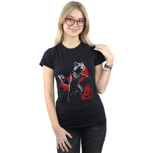 Abbigliamento Donna T-shirts a maniche lunghe Marvel Avengers Endgame Mono Rocket Nero