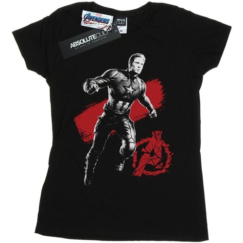 Abbigliamento Donna T-shirts a maniche lunghe Marvel Avengers Endgame Mono Captain America Nero