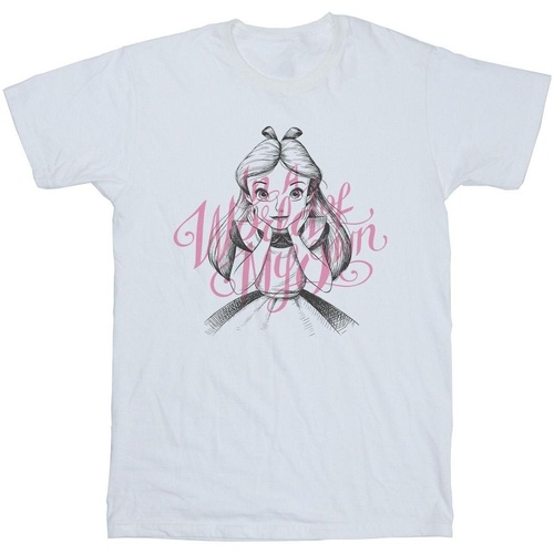 Abbigliamento Bambino T-shirt maniche corte Disney Alice In Wonderland In A World Of My Own Bianco