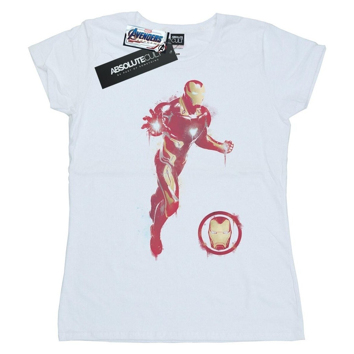 Abbigliamento Donna T-shirts a maniche lunghe Marvel Avengers Endgame Painted Iron Man Bianco
