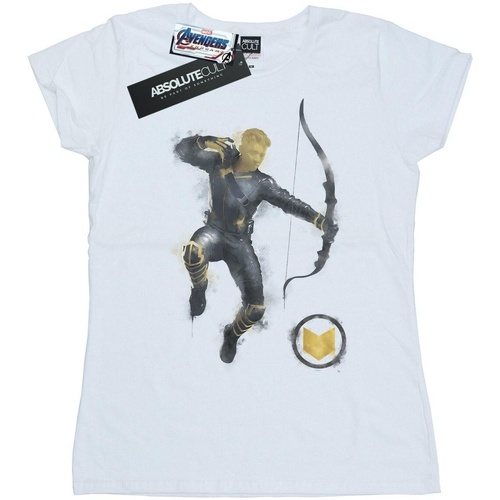 Abbigliamento Donna T-shirts a maniche lunghe Marvel Avengers Endgame Painted Hawkeye Bianco