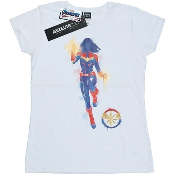 Abbigliamento Donna T-shirts a maniche lunghe Marvel Avengers Endgame Painted Captain Bianco