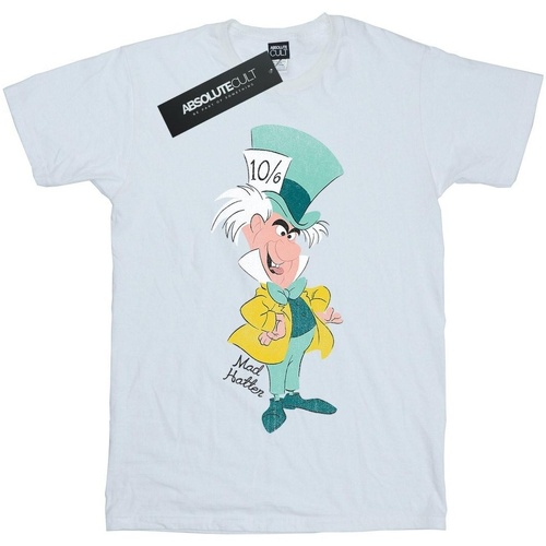 Abbigliamento Bambina T-shirts a maniche lunghe Disney Alice In Wonderland Mad Hatter Classic Bianco