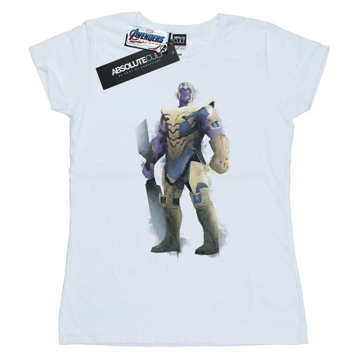 Abbigliamento Donna T-shirts a maniche lunghe Marvel Avengers Endgame Painted Thanos Bianco