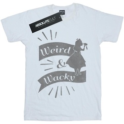 Abbigliamento Bambina T-shirts a maniche lunghe Disney Alice In Wonderland Weird And Wacky Bianco