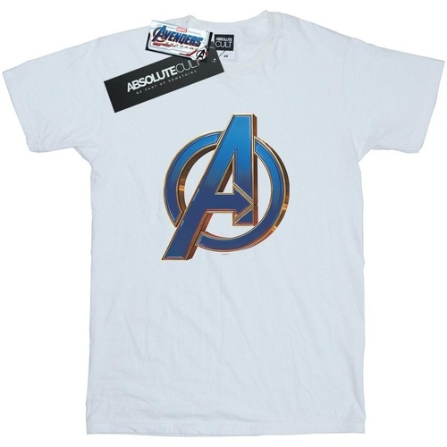 Abbigliamento Donna T-shirts a maniche lunghe Marvel Avengers Endgame Heroic Logo Bianco
