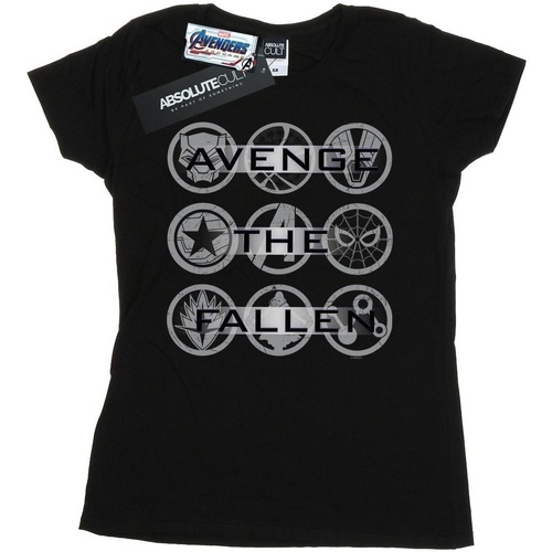 Abbigliamento Donna T-shirts a maniche lunghe Marvel Avengers Endgame Avenge The Fallen Icons Nero