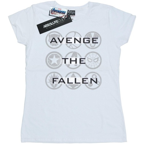 Abbigliamento Donna T-shirts a maniche lunghe Marvel Avengers Endgame Avenge The Fallen Icons Bianco