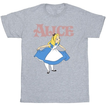 Abbigliamento Bambina T-shirts a maniche lunghe Disney Alice In Wonderland Take A Bow Grigio