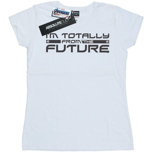 Abbigliamento Donna T-shirts a maniche lunghe Marvel Avengers Endgame Totally From The Future Bianco