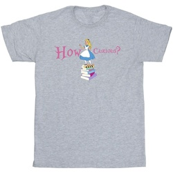 Abbigliamento Bambina T-shirts a maniche lunghe Disney Alice In Wonderland How Curious Grigio