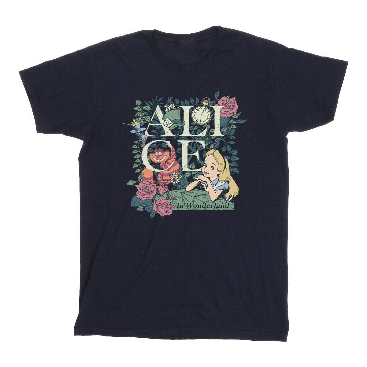 Abbigliamento Bambina T-shirts a maniche lunghe Disney Alice In Wonderland Leafy Garden Blu