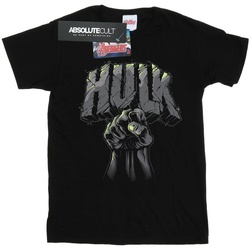 Abbigliamento Uomo T-shirts a maniche lunghe Marvel Hulk Punch Logo Nero