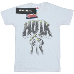 Abbigliamento Uomo T-shirts a maniche lunghe Marvel Hulk Punch Logo Bianco