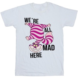 Abbigliamento Bambina T-shirts a maniche lunghe Disney Alice In Wonderland All Mad Here Bianco
