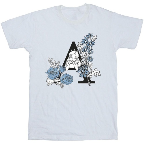 Abbigliamento Bambina T-shirts a maniche lunghe Disney Alice In Wonderland Letter A Bianco