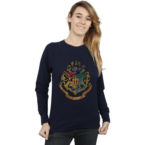 Abbigliamento Donna Felpe Harry Potter Hogwarts Distressed Crest Blu