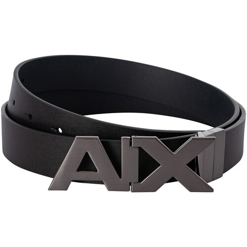 Accessori Uomo Cinture EAX Cintura con fibbia a piastra AX Nero